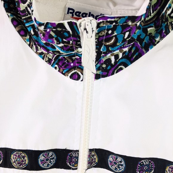 Vintage 80's-90's Reebok Windbreaker Aztec Pattern - Picture 3 of 8